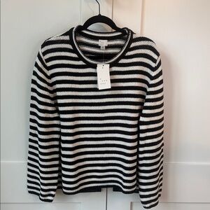 Heavy Black & White Striped Sweater